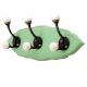 Green Black Double Loop Ceramic Iron Wooden Hooks